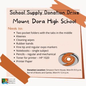 Mount Dora High School Supply Drive