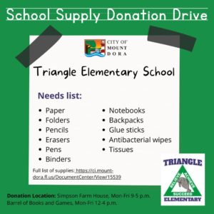 Triangle Elementary Mount Dora School Supply Drive