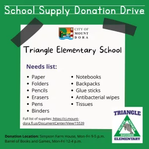 Triangle Elementary Mount Dora School Supply Drive