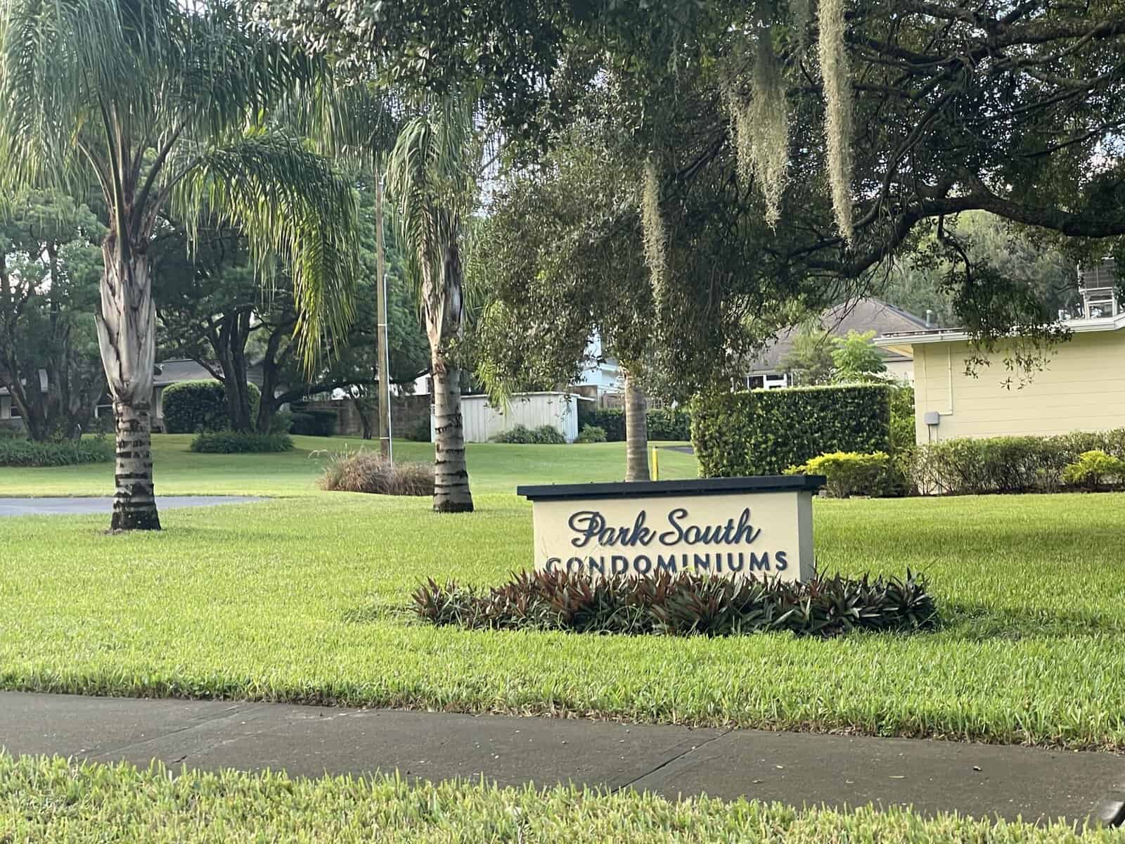 Park South condos across from Gilbert Park in Mount Dora, Florida